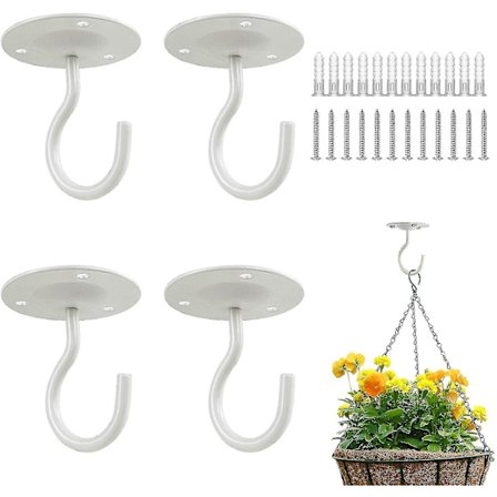 4 stk. Sterke Vegg- og Takkroker for Hengende Planter