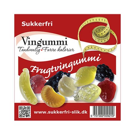 Naturslik Frugtvingummi sukkerfri 80 g, Helse & Madvarer, Snacks, Lakrids & Vingummi