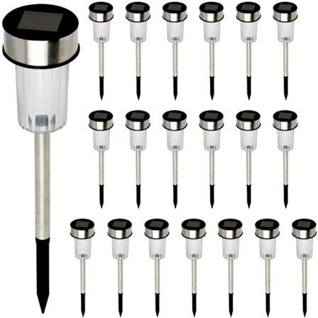 Sæt med 20 LED solcellehavelamper - Hvidt lys - 36x5,5 cm - Udendørs solcellehavelamper