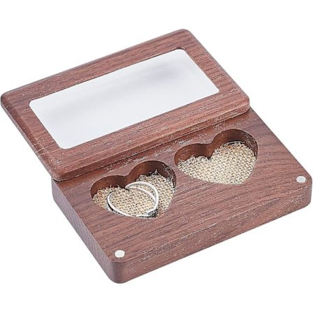 Dobbel Hjerte Ringboks Rustikk Bærer Tre Puteholder