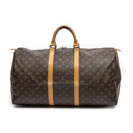 Louis Vuitton Vintage, Pre-owned Keepall 55 Monogram Bag Bruin, Dames, Maat:ONE Size,Canvas