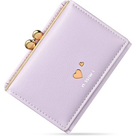 Violetti - PU-nahkainen naisten lompakko, jossa useita korttipaikkoja