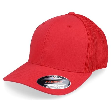 Flexfit - Röd trucker Keps - Mesh Red Trucker Flexfit @ Hatstore