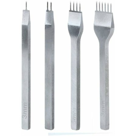 4 stansverktygssats, 4 mm DIY-lädersats, läderhantverksslagverktyg