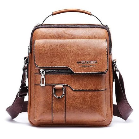 Messenger Bag for Menn Crossbody Skulder Veske Liten Vintage Pu Leather Satchel Pouch Side Crossover Håndveske