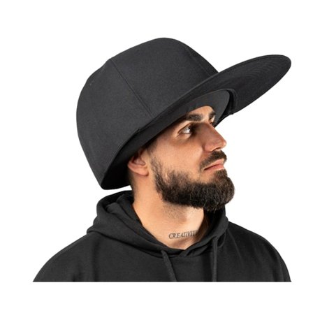JumboCaps - Zwart fitted Cap - Oversized Black Fitted @ Hatstore