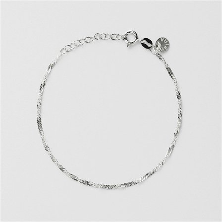 Singapore Armband - Sterling Silver - Safira