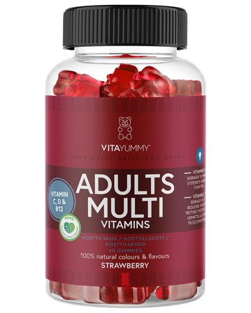 VitaYummy Adults Multi Strawberry 60 stk, Helse & Madvarer, Vitaminer, Multivitaminer
