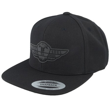Born To Ride - Black - snapback - Cap - Free Soul Biker Black Patch Black Snapback - Hatstore