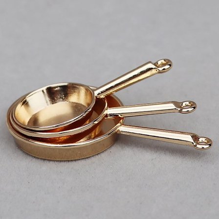 1 Sæt 1:12 Dukkehus Miniature Stegepande gryderet Metal Cookwa