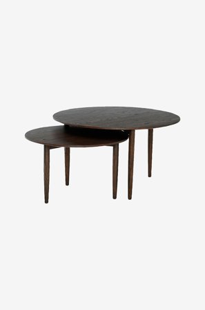 Nordic Furniture Group - Sohvapöytäsetti Kalmar, halkaisija 90 cm/halkaisija 70 cm - Ruskea - Sohvapöydät - - Homeroom