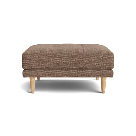 Cali Pouf Hocker in Nordic Braun, funktionalistischer Stil, elegantes Zwei-Schichten-Design, passend zur Cali-Sofaserie, unifarben, 40cm.