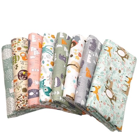 Patchworktyg, 50 cm x 50 cm (B), 8 stycken sybomullstyger