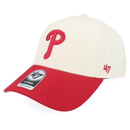 47 Brand - MLB Beige adjustable Caps - Philadelphia Phillies Two Tone Mvp Natural/Red Adjustable @ Hatstore