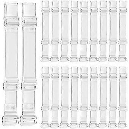 BODYA 10 Par Genomskinliga BH-band, transparenta axelband, BH-band, ersättningsband, osynliga, halkfria, justerbara BH-band för axelbandslös BH