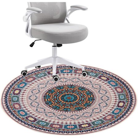 Gulvmatte for kontorstol 120cm Stille Sklisikker Gamingstolpute Beskyttende Gulv Sirkel Kontorgulvmatte Tregulv Ca