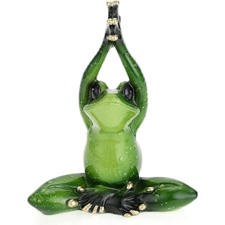 Harpiks Havefigur Frøstatuette Samlerstatuette Frø Yogastatu Udendørs- og Indendørs Dekoration