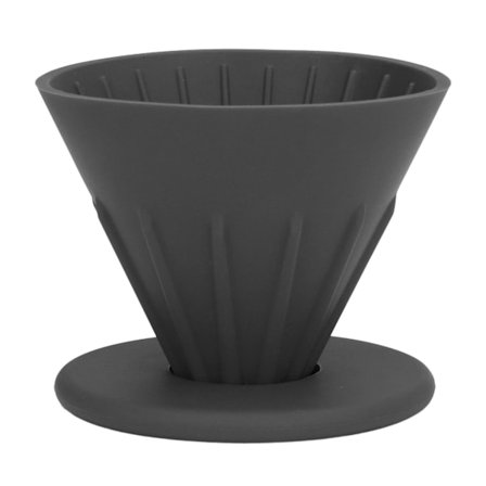 Genanvendelig kaffefilterholder i silikone til rejser, vandreture, camping, hjemmekontor - Sort