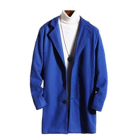 Herre Ensfarvet Reverskrave Overfrakke Casual Vinter Varm Langærmet Yderbeklædning Frakke