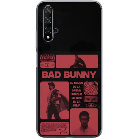 Kompatibel Mobilcover til Huawei nova 5T Bad Bunny NFL-inspireret skjoldlogo med amerikansk fodbold og stjerner