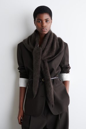 COS Frauen Dreieckstuch Aus Gebürstetem Kaschmir in Braun