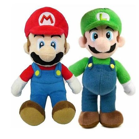 2 st Super Mario Bros Plyschdocka Mario Luigi Mjuk Fylld Djur Teddy Leksak Barnpresent