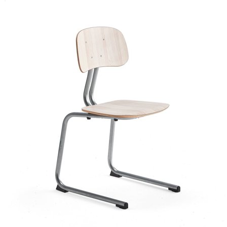 Elevstol YNGVE, medstativ, höjd 460 mm, silver/ask