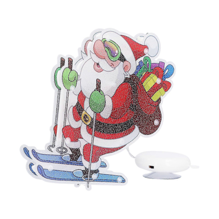 LED Juldekoration Ljus Fönster Sugpropp Åkande Jultomte Lampa För Festival