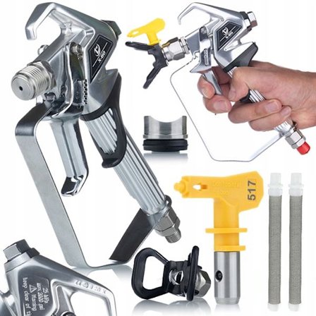 Malesproytepistol UltraSpray ZT-80 med 2-Fingers Avtrekker – Dyse 517 | 2X 60 Mesh Filter | Kompatibel med Graco, Wagner, Titan