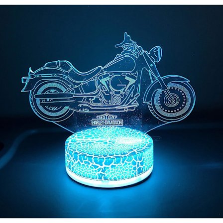 Jusch Harley Davidson Motorcykel Lampe Natlys Gaver 3d 7 Farve[HK]