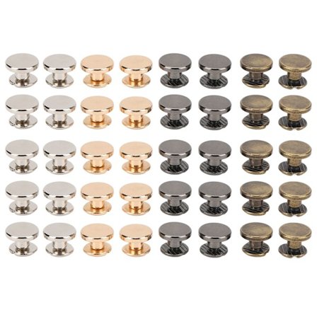 40 stk. DIY-bindingsskrue 4 farver fladt hoved 9x5mm glattere overflader metal Chicago-skruer til bælter håndtasker sko tøj-FD13-