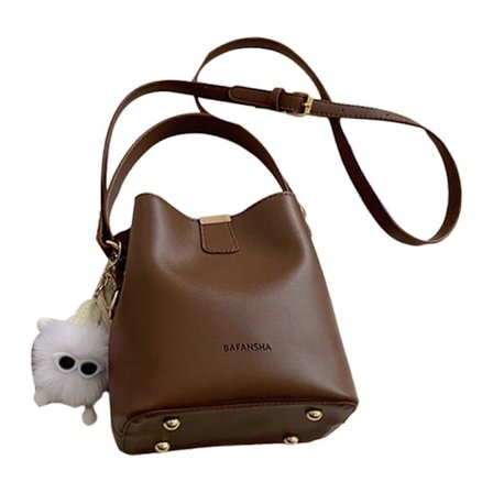 Skinnveske for kvinner, bøtteformet, avslappet skulderveske for feriependling og jobb