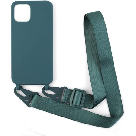 Cover Kompatibelt med iPhone 13 Crossbody Silikone Blød Mat, Justerbar Halsrem Stilfuldt Stødsikkert Cover - Mørk