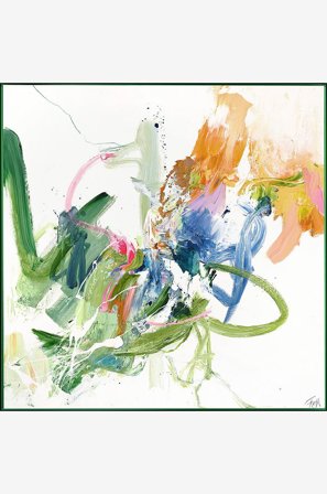 Malerifabrikken - Confidential Green / Blandet maleri / 100 X 100 cm - Grønn - Bilder & skilt - 100X100 - Fra Homeroom