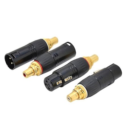Förgylld XLR Hon till RCA Lotus Hon Adapter XLR Han till Lotus Hon Ljudadapter RCA XLR Pl