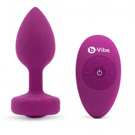 B-vibe: Vibrating Jewel Plug S/M - Fuchsia