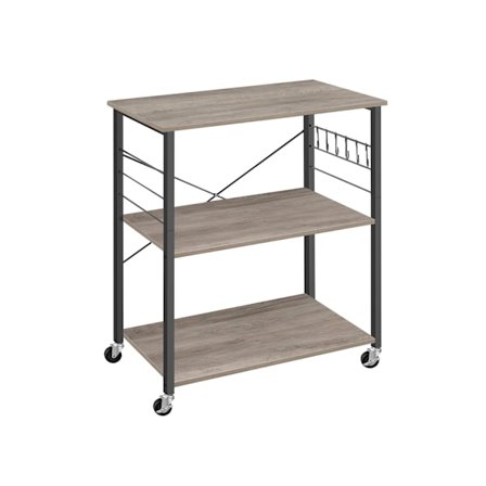 Rootz Rullhylla - Mobilt förvaringsställ - Hjulförpackning - Spånskiva stål - 40 cm x 80 cm x 89 cm - Greige Svart - 12 kg - 123 kg Kapacitet