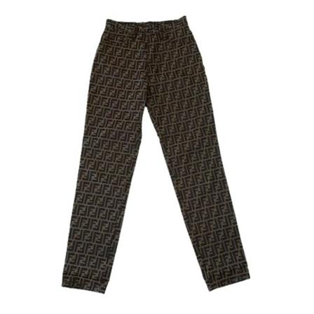 Fendi Vintage - Vintage Byxor - Brun - Dam - Storlek: M, Dam, Storlek: M