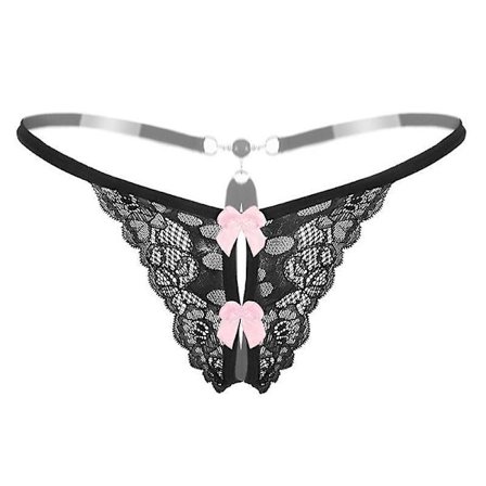 Lace Panties For Sex Open Crotch Briefs With Pearls Women Underwear