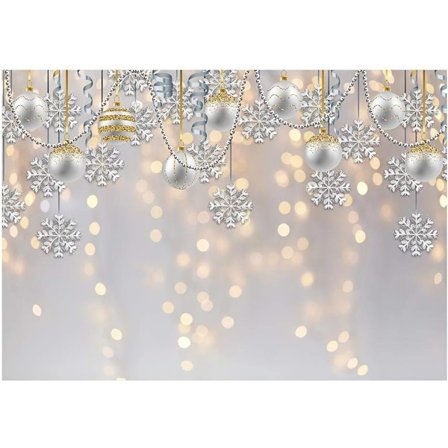 7x5ft Vinterlandskap Fest Bakgrunn for Fotografering Hvit Jul God Jul Snøfnugg Glitter Bokeh Bakgrunn Sparkle_tfrf