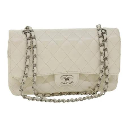 Chanel Vintage, Pre-owned Shoulder Bag Wit, Dames, Maat:ONE Size,leer