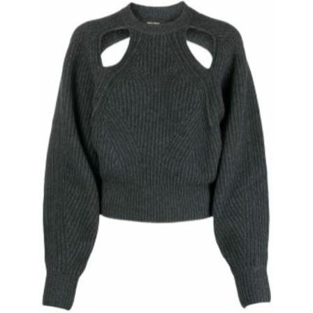 Isabel Marant, ribbed cut-out jumper Grijs, Dames, Maat:S