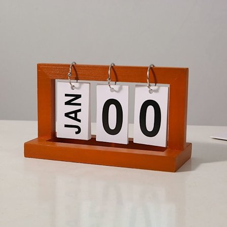 Wooden Perpetual Calendar Flip Månad Datumvisning 4 4
