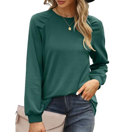Dam Långärmad Enfärgad Pullover Enfärgad Tunikablus