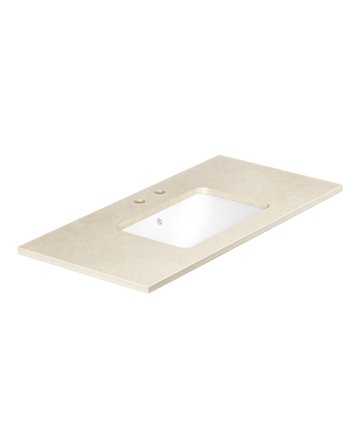 Gustavsberg Ducentic GB71DCWT10CC12 Stenbänkskiva 100 cm, beige, 1 ho, 2 blandarhål, Badrum