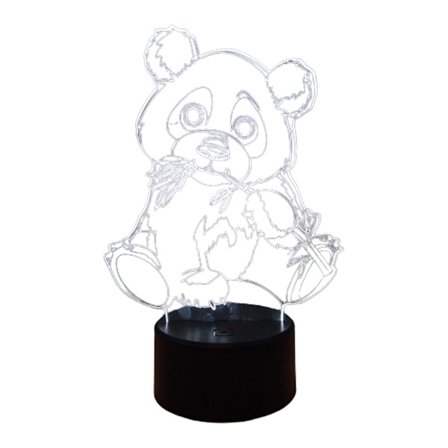 3D Panda Nattlampa, Optisk Illusionslampa med Fjärrkontroll Färgbyte, 16 Färgskiftande Touch Switch Dekorativ Bordslampa, USB-driven Natt