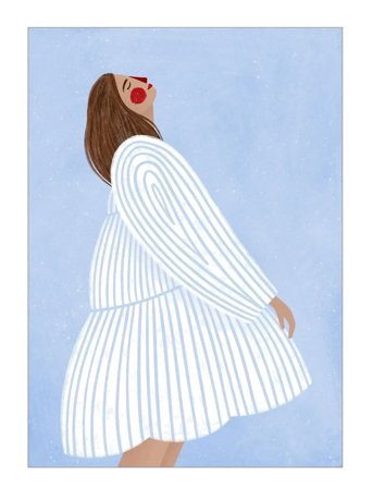 Poster & Frame Bea Muller - The Woman With The Blue Stripes - Blue - 70X100CM