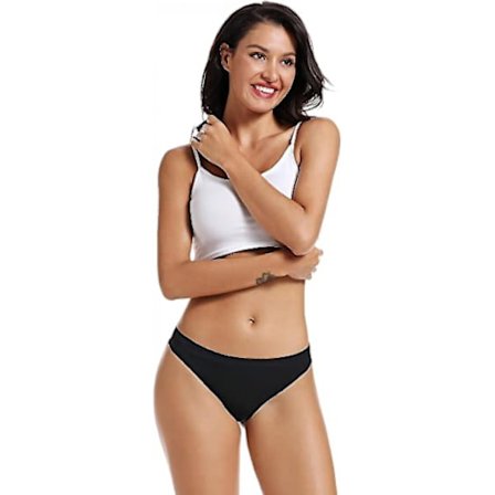 Saumattomat Thongit Naisille, Näkymättömät Thongit Alusvaatteet Naisille 5 Pakkausta, Musta, L