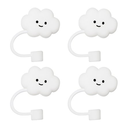 4ST Cover Halmskydd Kepsar Återanvändbara sugrör Spetsskydd Molnform