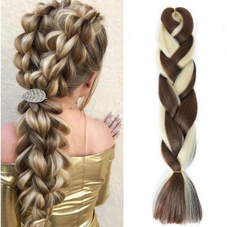 Fargerike Mix Flettehår Extensions Jumbo Hår Regnbuefarge Fletteparykker